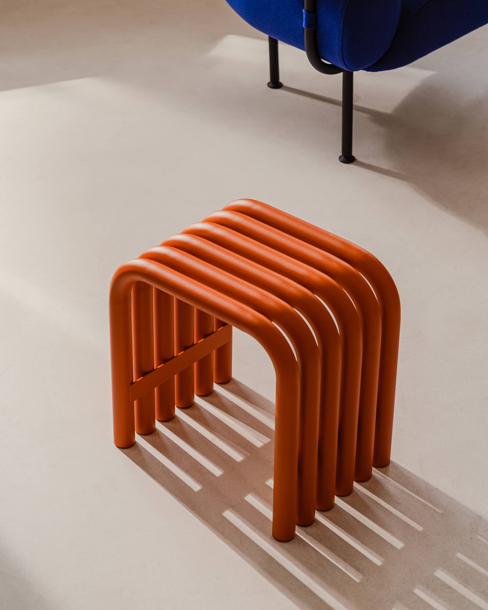 Nokk Stool - funky orange steel indoor & outdoor furniture