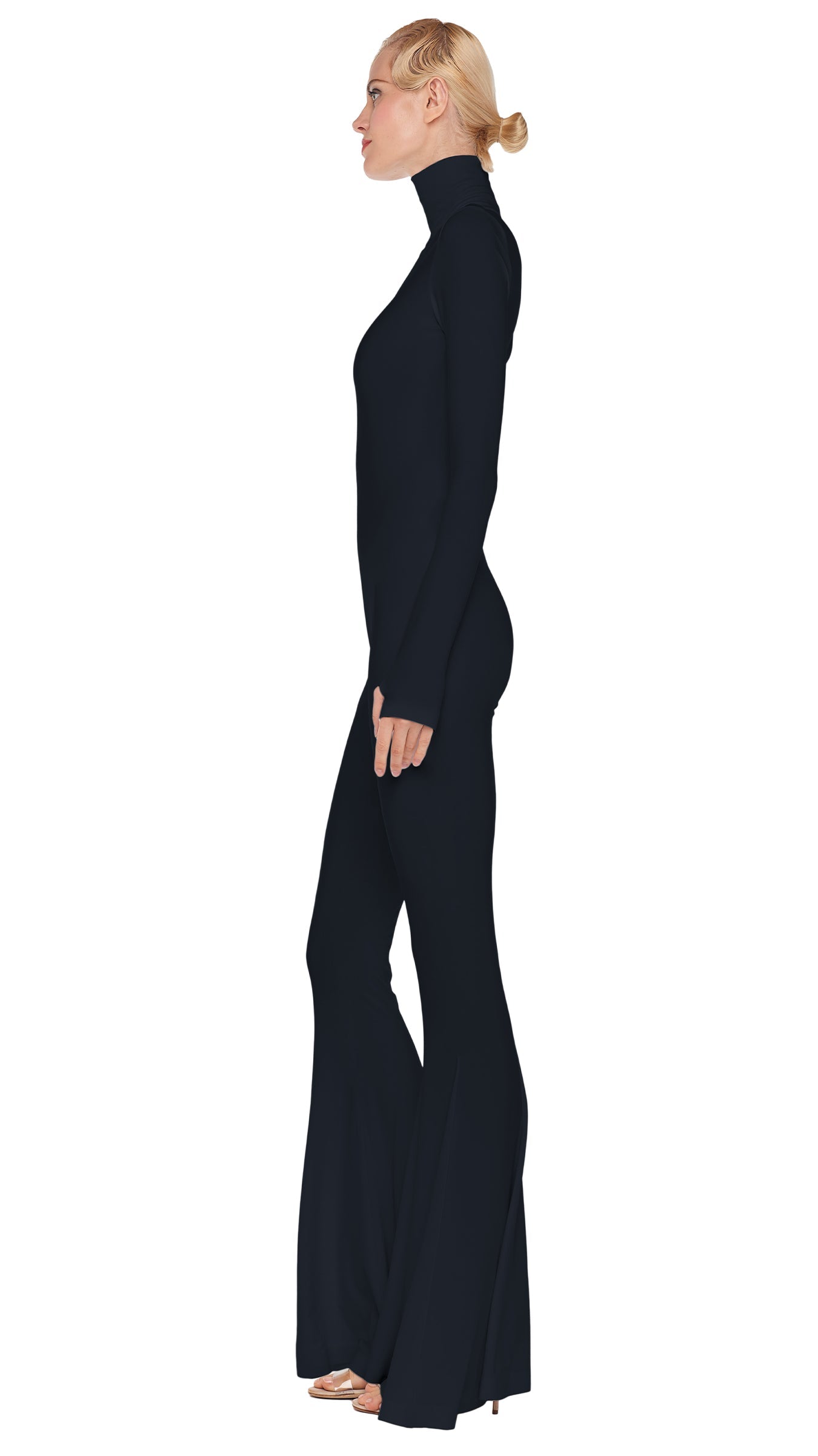 TURTLENECK FISHTAIL JUMPSUIT – Black – Norma Kamali