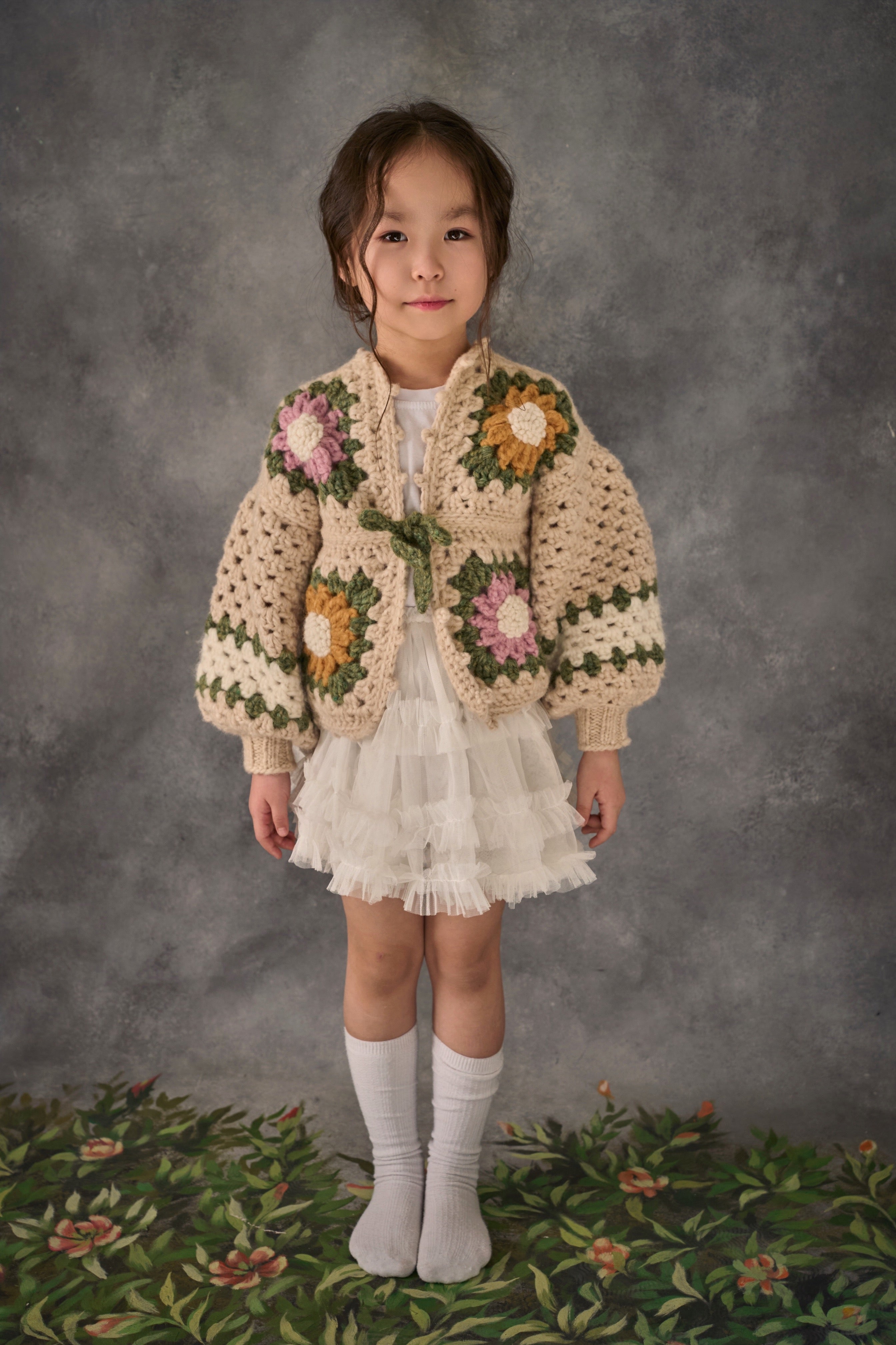 Granny square cardigan | Hand-Knitted Baby Alpaca Clothing