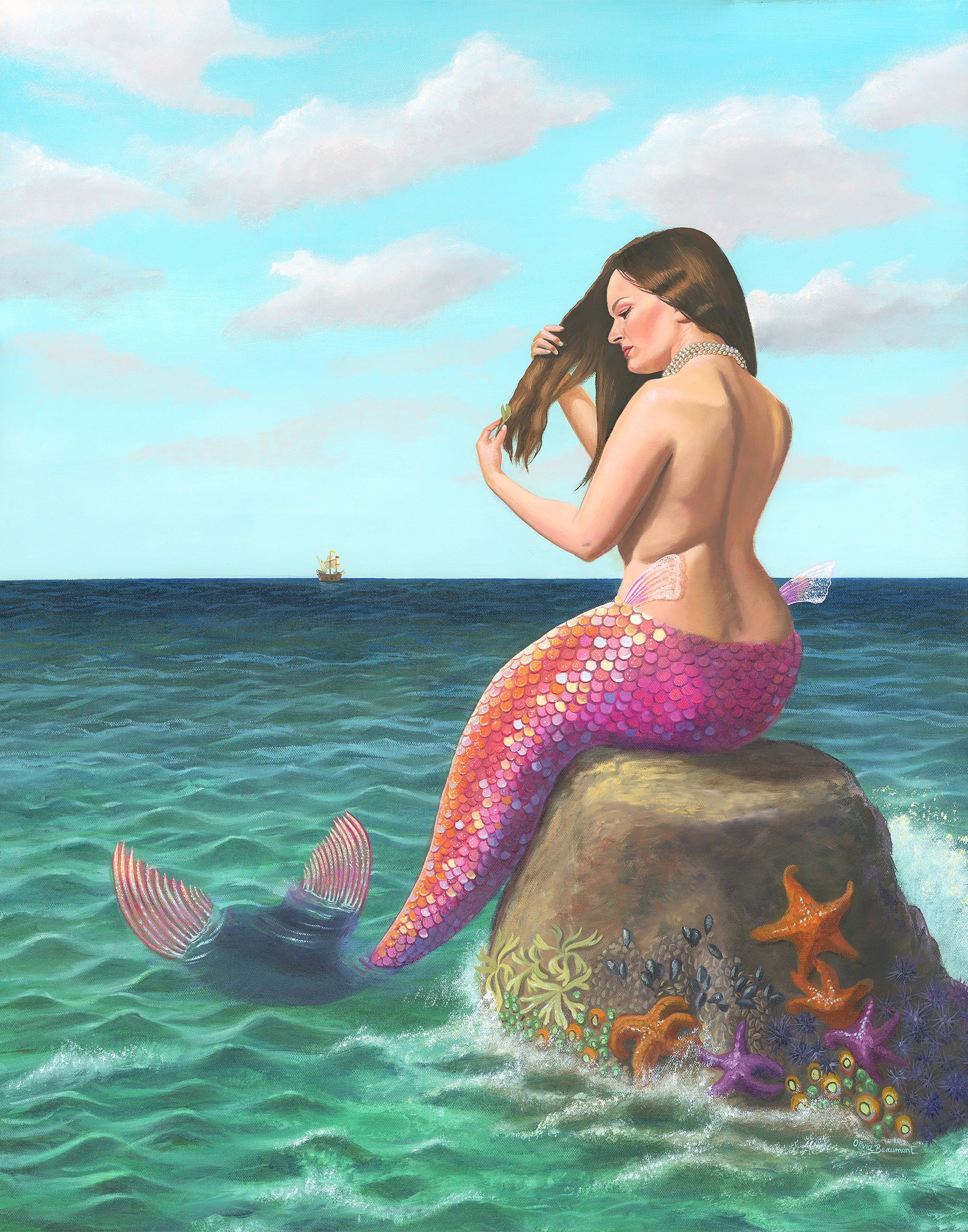Delphinia - original oil painting - Olivia Beaumont Fine Art