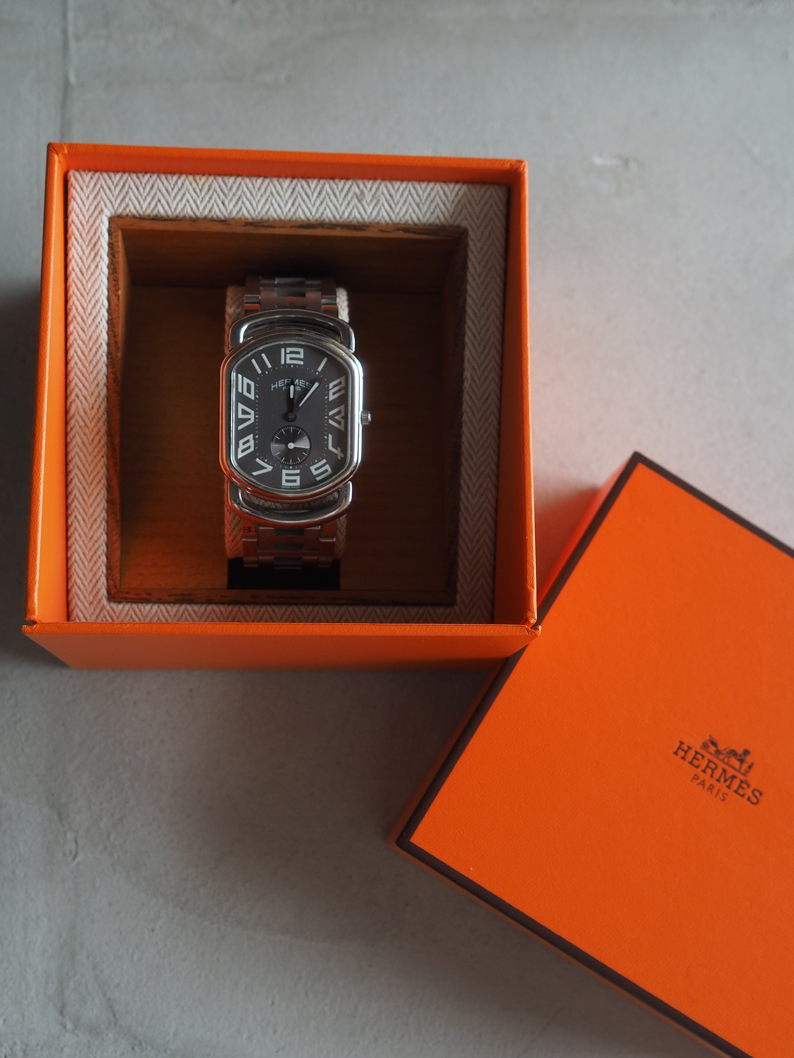 HERMES エルメス ラリー ウォッチ 腕時計 スモールセコンド シルバー