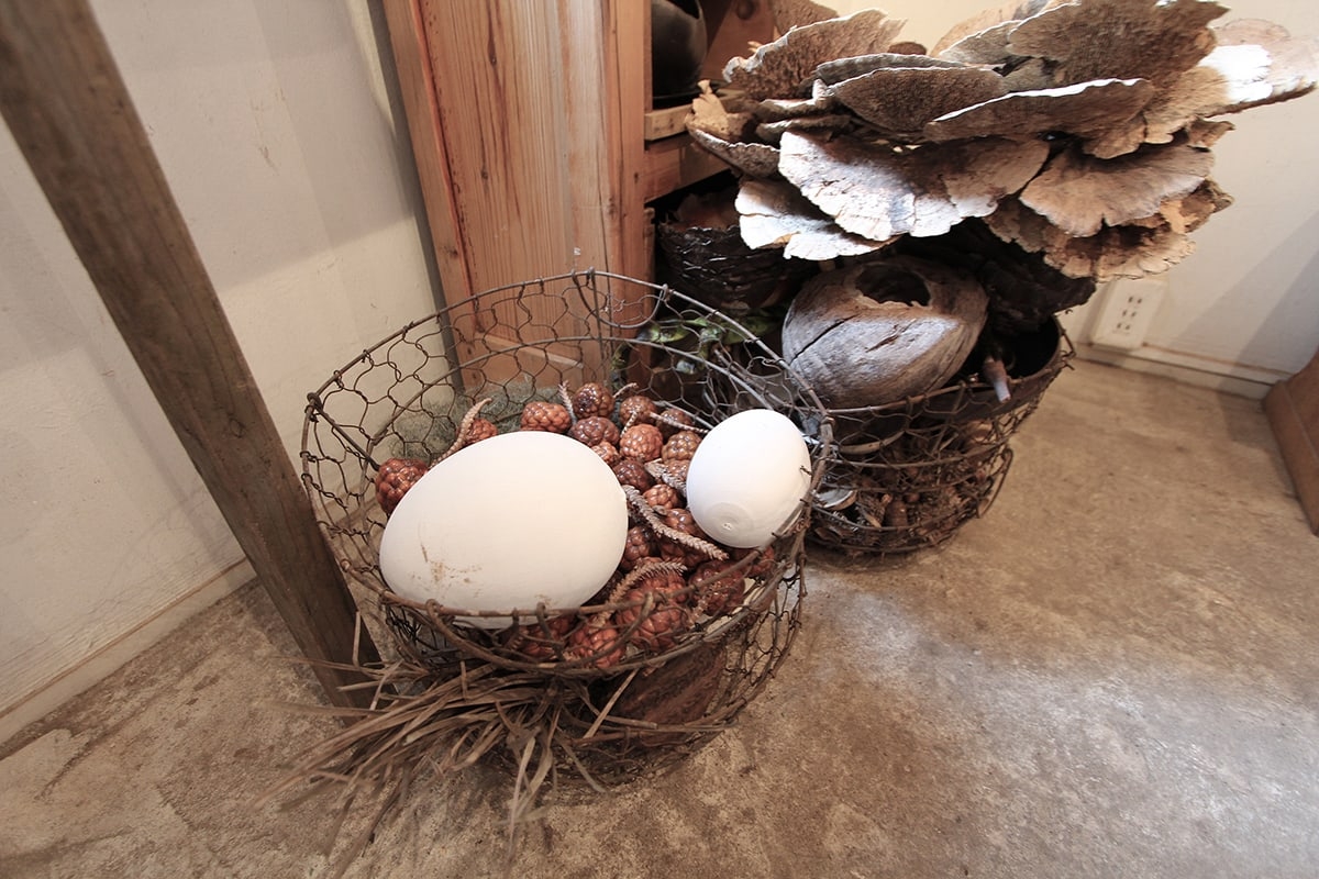 はいいろオオカミ + 花屋 西別府商店 ／ 古道具と生け花が彩るモダン