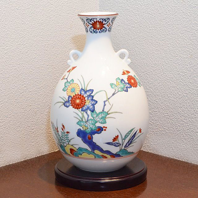 色絵岩菊）花瓶|有田焼の老舗-香蘭社オンラインショップ