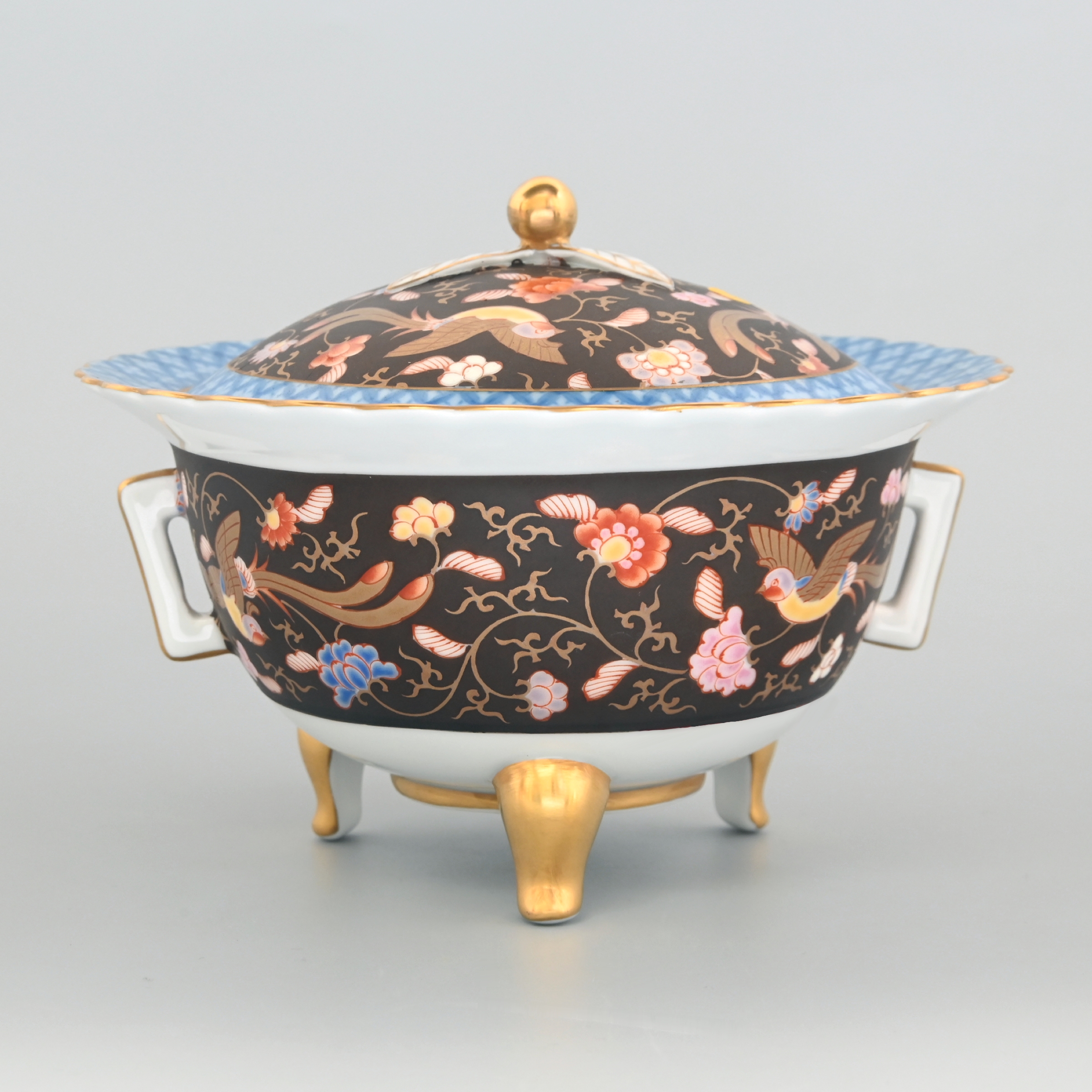 渕地黒絵花鳥紋】時計|有田焼の老舗-香蘭社オンラインショップ