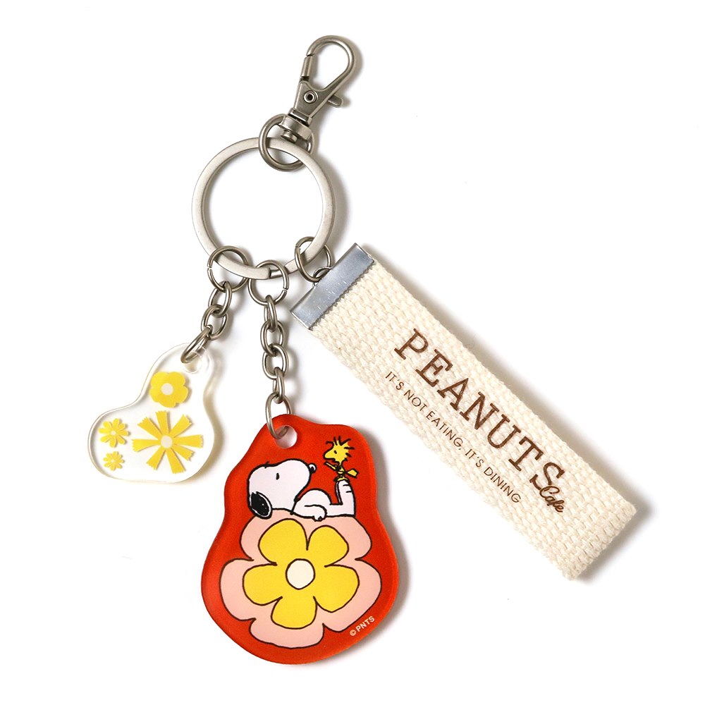 公*o様 PEANUTS スヌーピー クリーム缶キーホルダー か*お様 PEANUTS