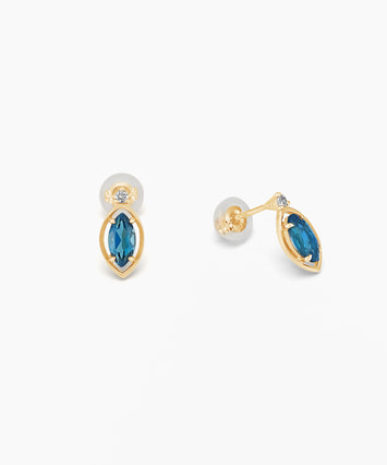 K18YG ブルートパーズ・ダイヤモンド ピアス|festaria Online Shop