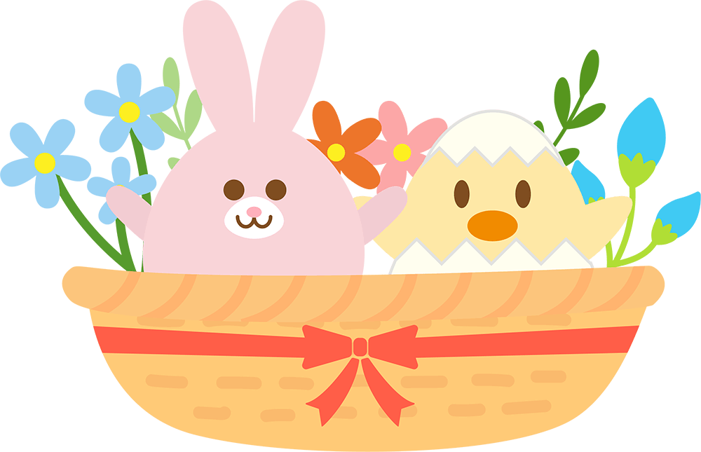 イースターのひよことうさぎのイラスト - ONWAイラスト