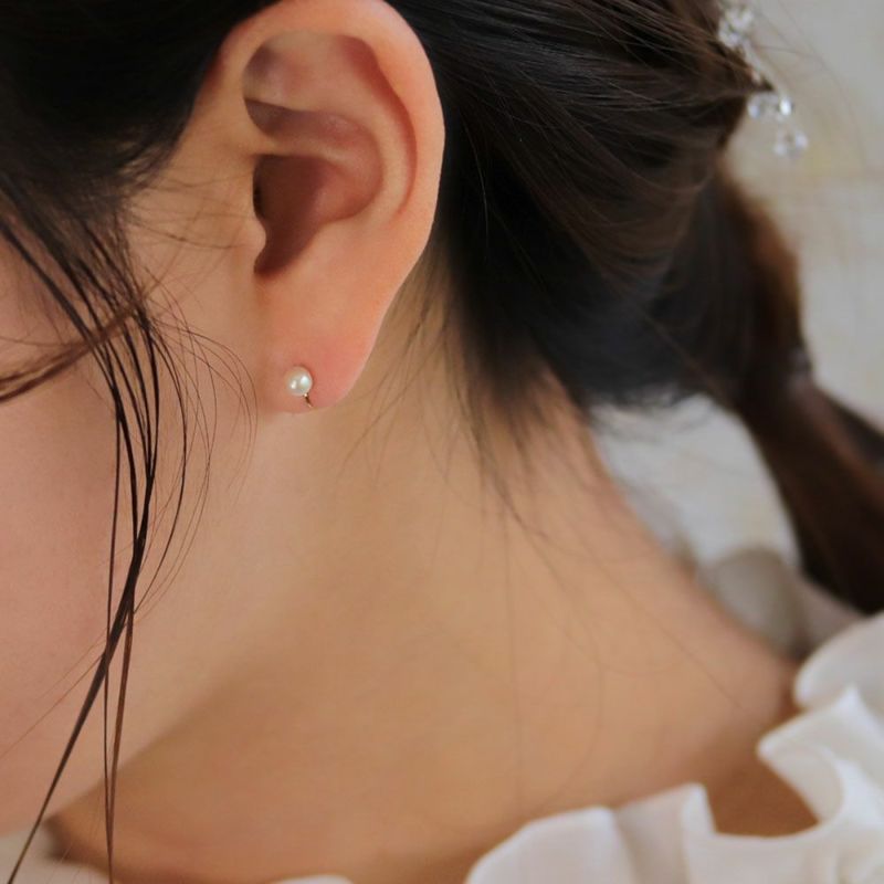 ノンホールピアス ニッケルフリー パール 4mm エアリーフィットノン