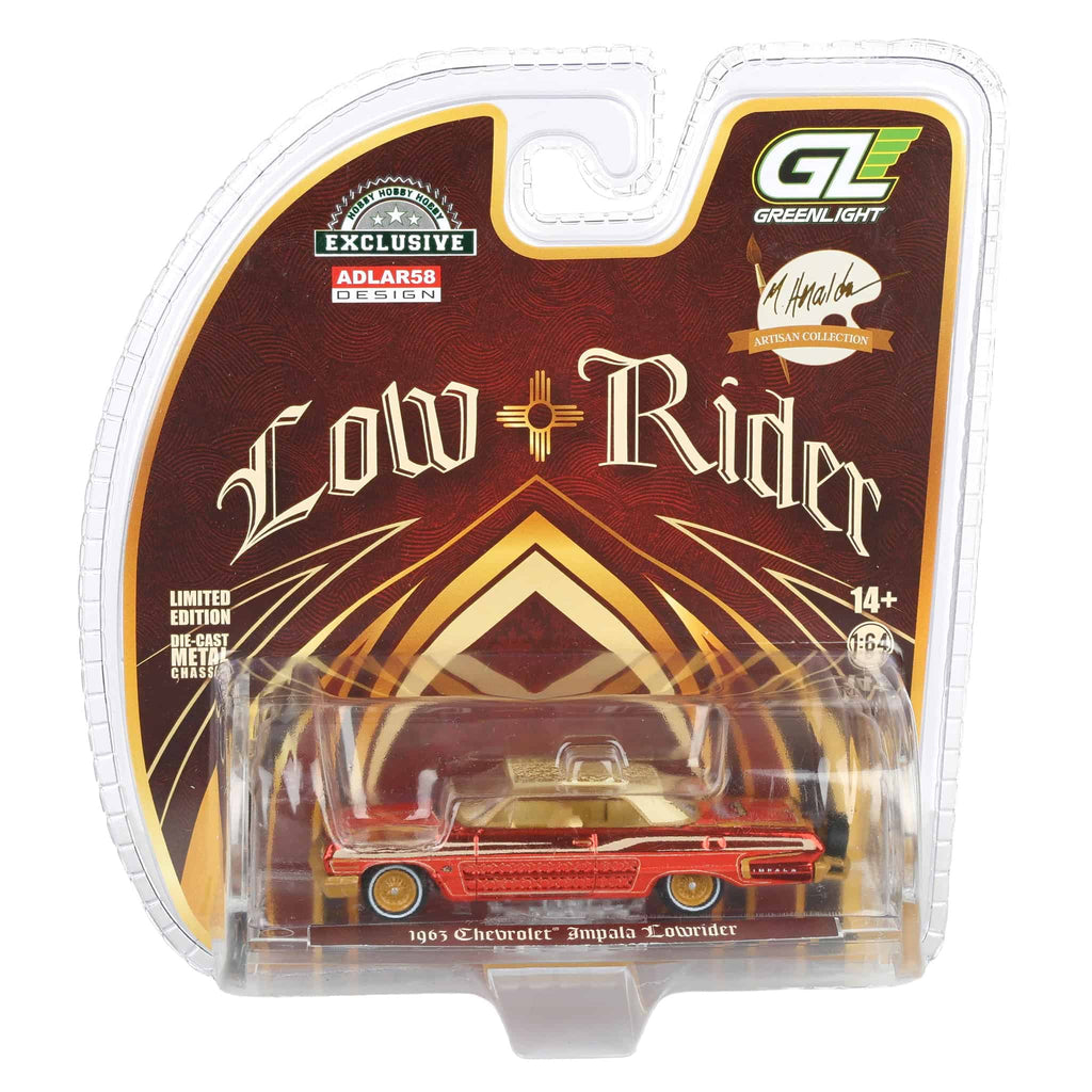 Red Chrome Chase Unit ~ 1/64 1963 Chevrolet Impala Lowrider