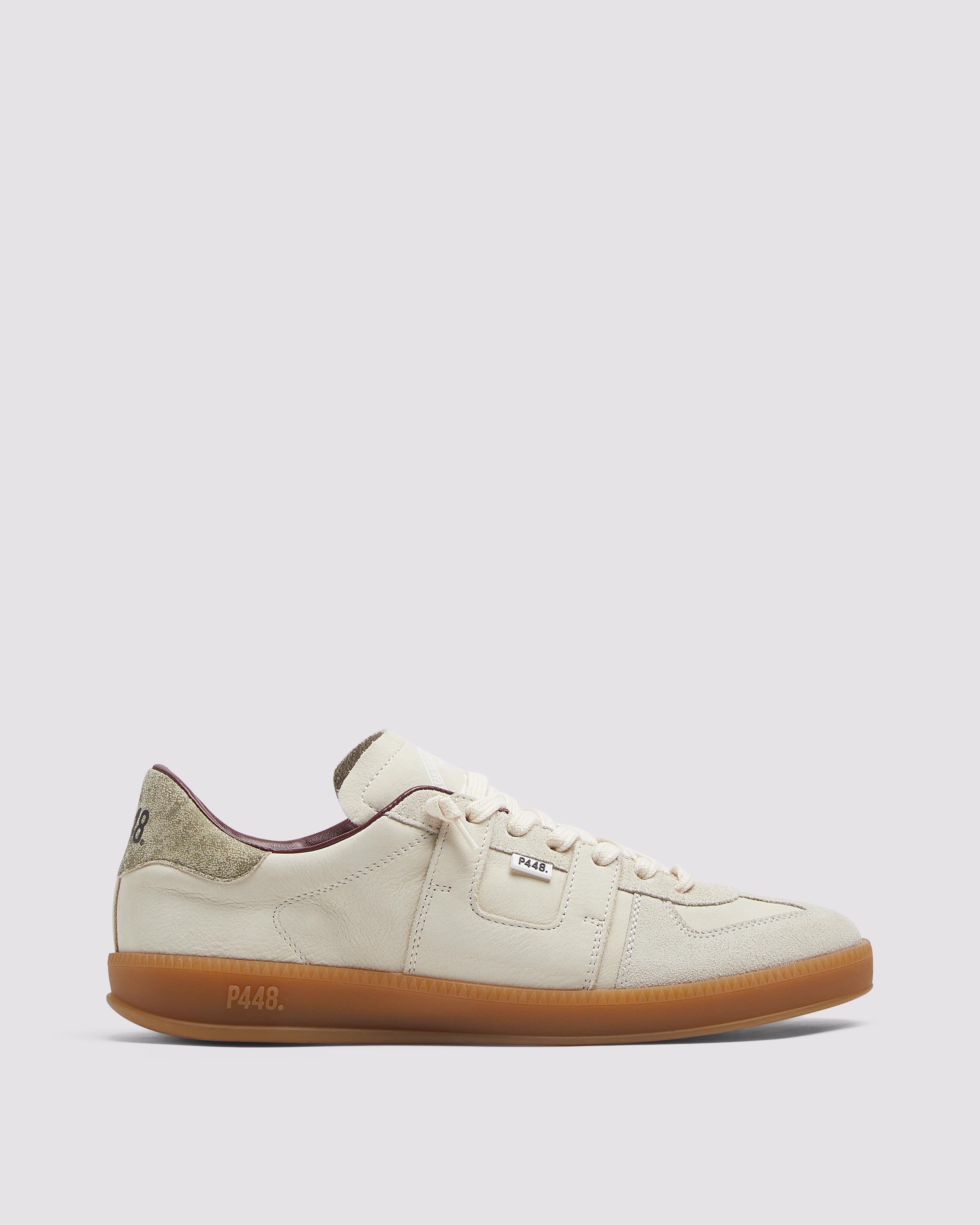 Monza Mojito - Men's Low-Top Cream Nubuck Sneaker – P448®