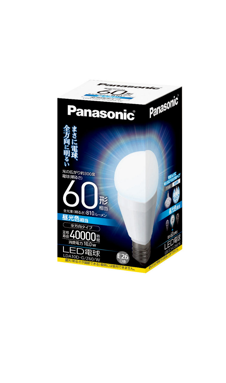 概要 LED電球 10.0W(昼光色相当) LDA10DGZ60W | LED電球・蛍光灯