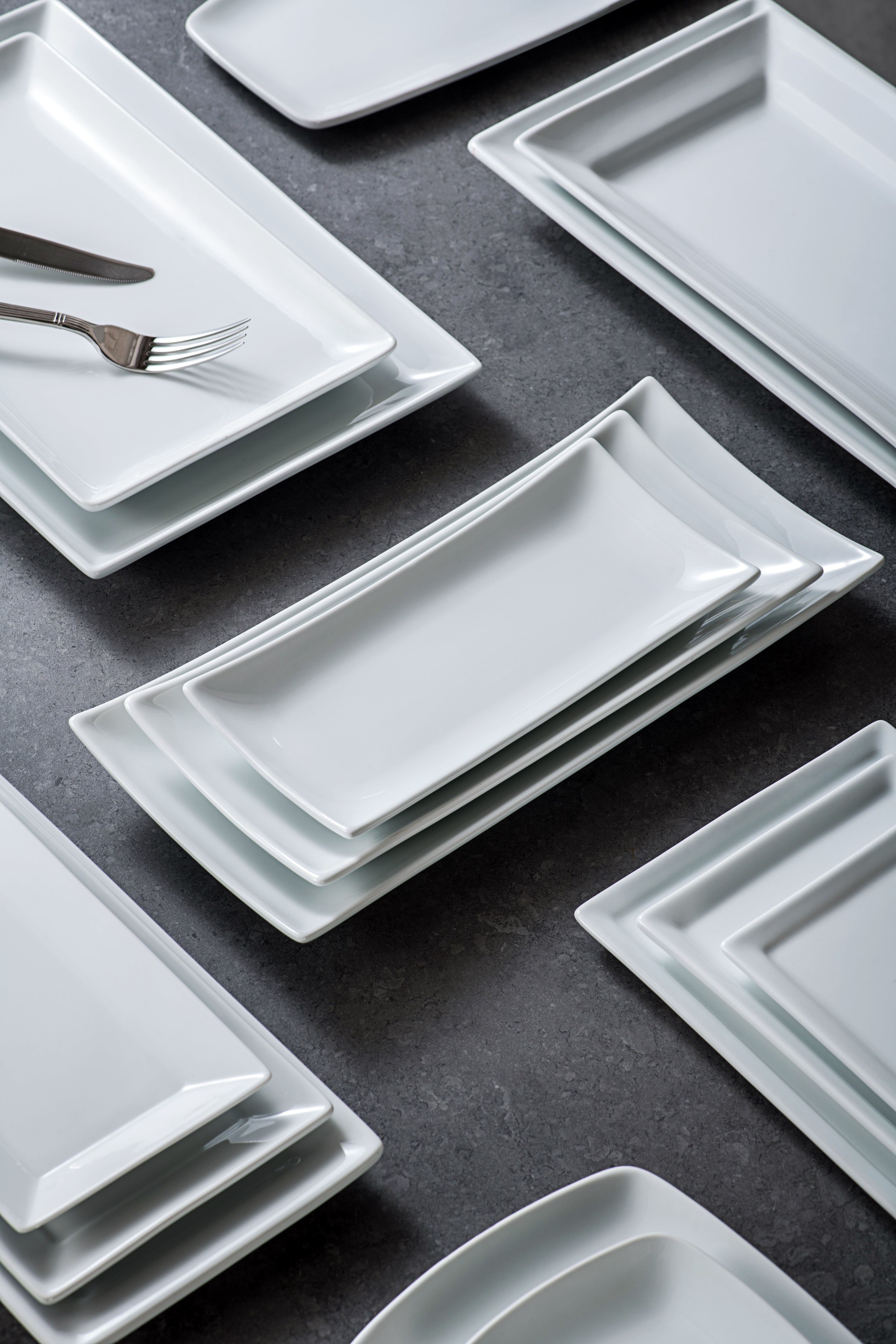 11 x 5 White Porcelain Rectangular Plates | Palate & Plate