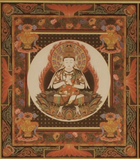 密教仏画 金剛界系曼荼羅図 祖師像付 仏教掛軸 寺院様式 歴史プラスから商品のご紹介】<仏画掛軸／金剛界曼荼羅>「金剛界曼荼羅