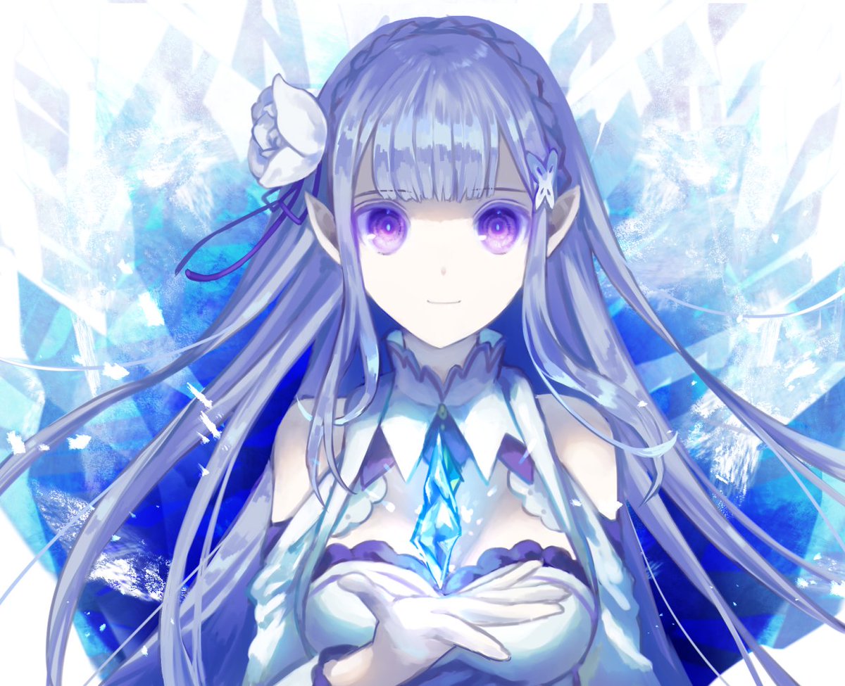 エミリアたんの紫紺の瞳っていう表現が好きです… #リゼロ