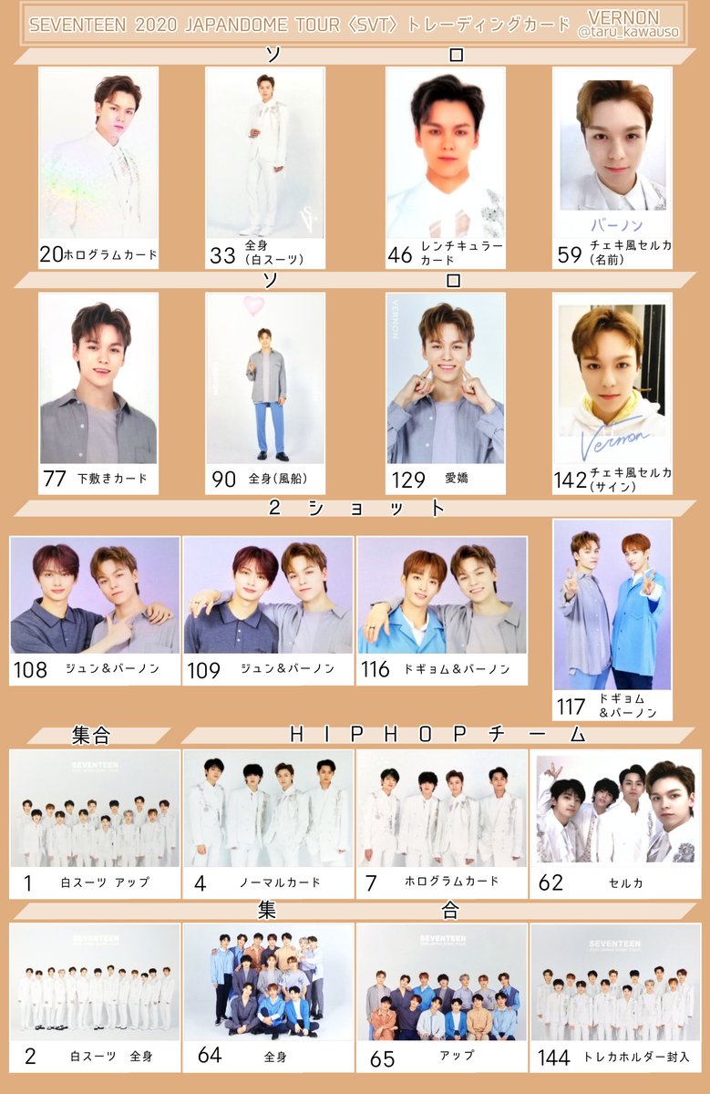 SEVENTEEN セブチ 2020 JAPANDOME TOUR SVT ドームツアートレカ一覧