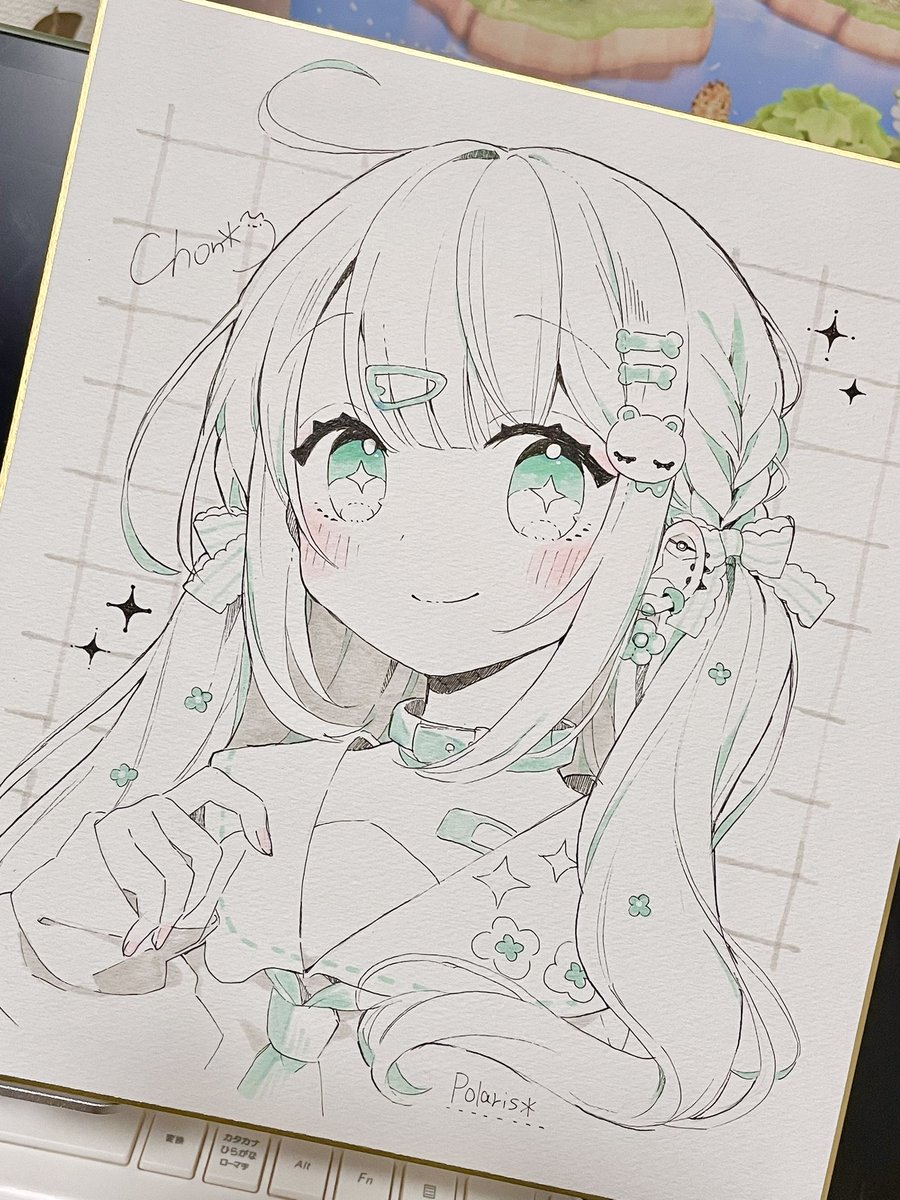 イラスト展に飾っていただく直筆色紙𓂃 𓈒𓏸 何枚描けるかな