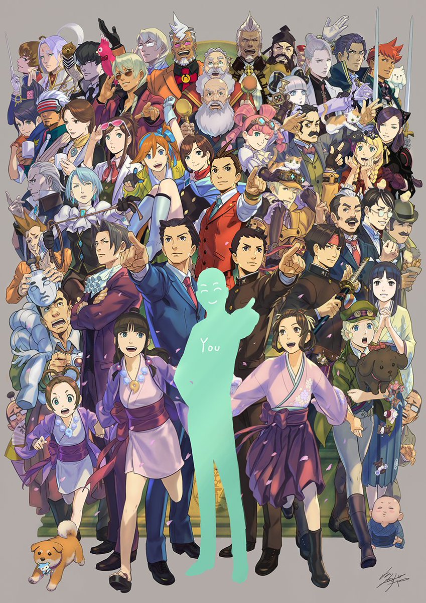 逆転裁判シリーズ20周年』絵。実はこの絵の構図には感謝の気持ちを込め