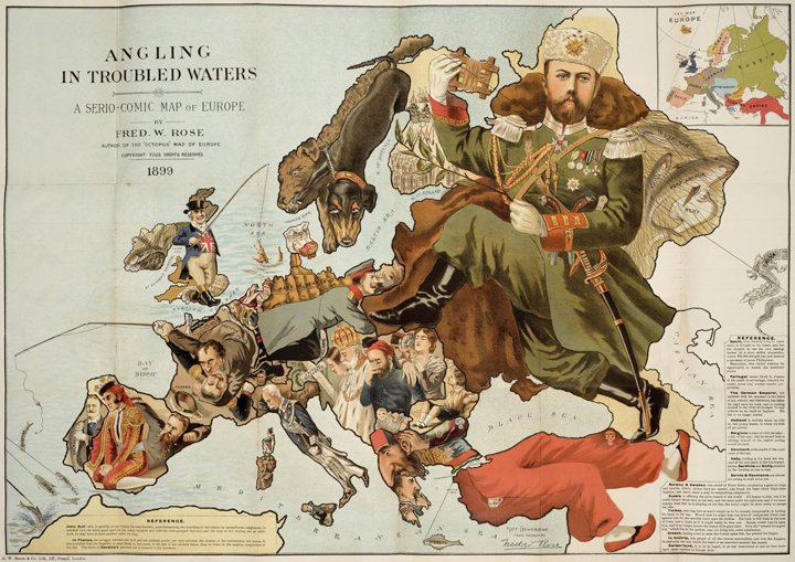 風刺画地図(Caricature map)19世紀のフランスで人気が高まり英国や