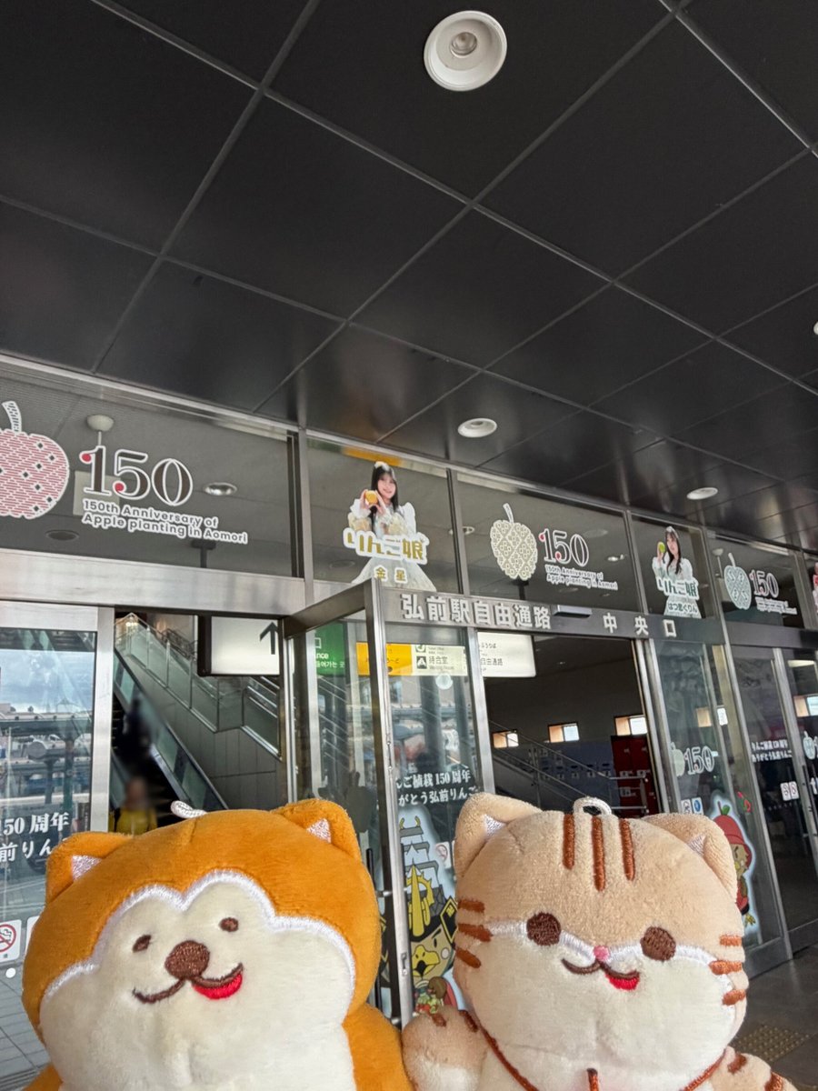 弘前駅🍎津軽ラウンジで りんごミュージック展🍏開催中😻🎤✨ ＼ こん