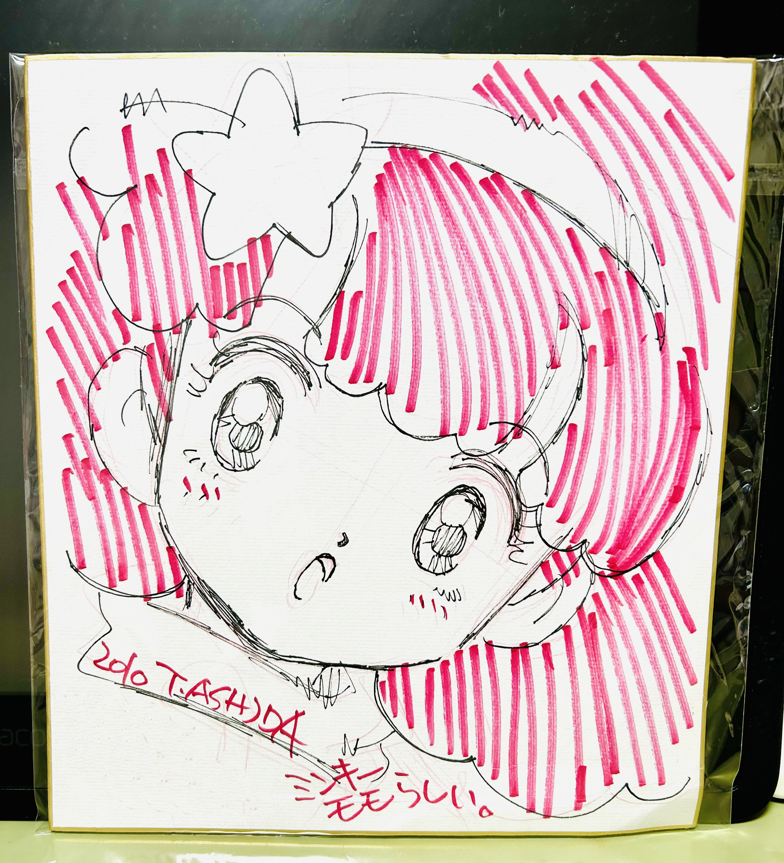 芦田豊雄先生直筆イラスト(ヒミコ)サイン色紙