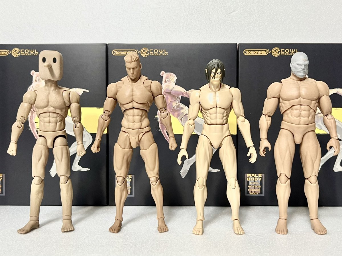 Romankey x COWLの1/12男性素体 3色買ってみた。 BLACK・YELLOW・WHITE