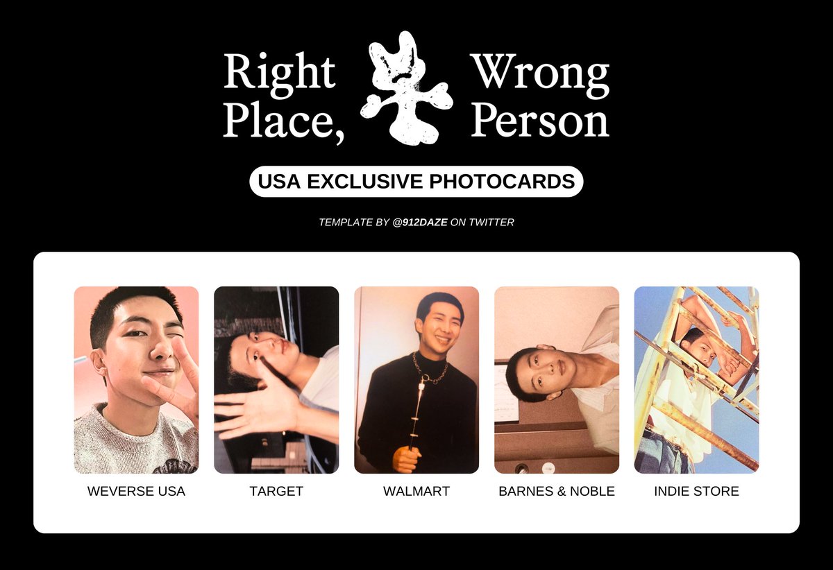 BTS RM NAMJOON SOLO ALBUM RIGHT PLACE WRONG PERSON PHOTOCARD