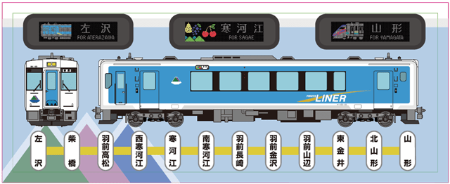 左沢線キハ101形フェイスタオル販売中／ JRE MALLでは、山形県の左沢線