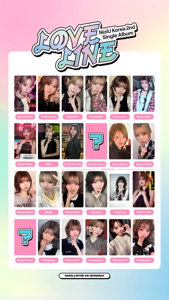 NiziU ニジュー LOVE LINE OT9 PART #1🧵Photocard Wishlist/Template