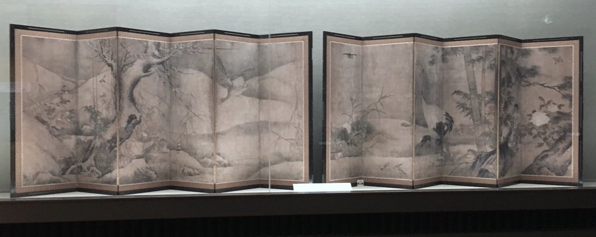 お買得！超美品☆丸山石根画伯の四季扇面花鳥図/春夏秋冬色紙4枚と額