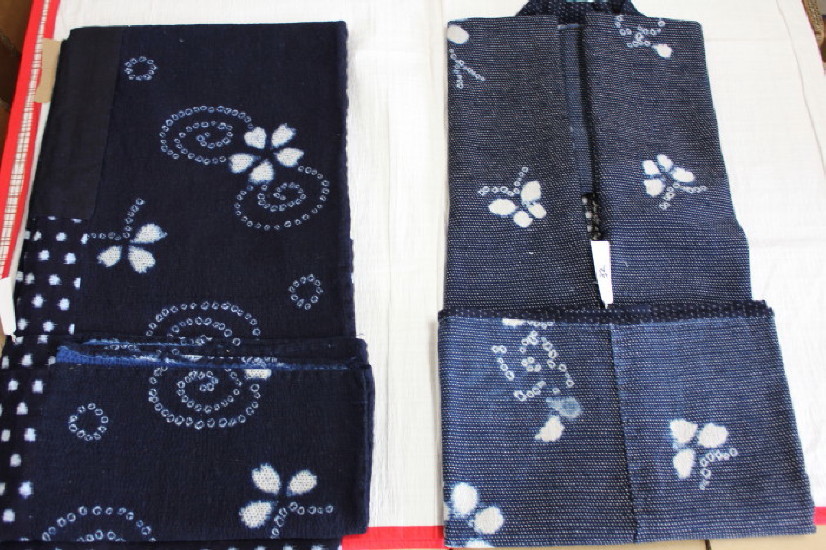 古布 木綿 藍染め 横手絞り Japanese Antique Textile cotton indigo