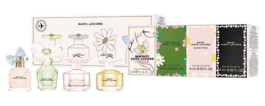 Marc Jacobs 4 Pieces Mini Gift Set Daisy, Daisy Wild, Eau So Fresh
