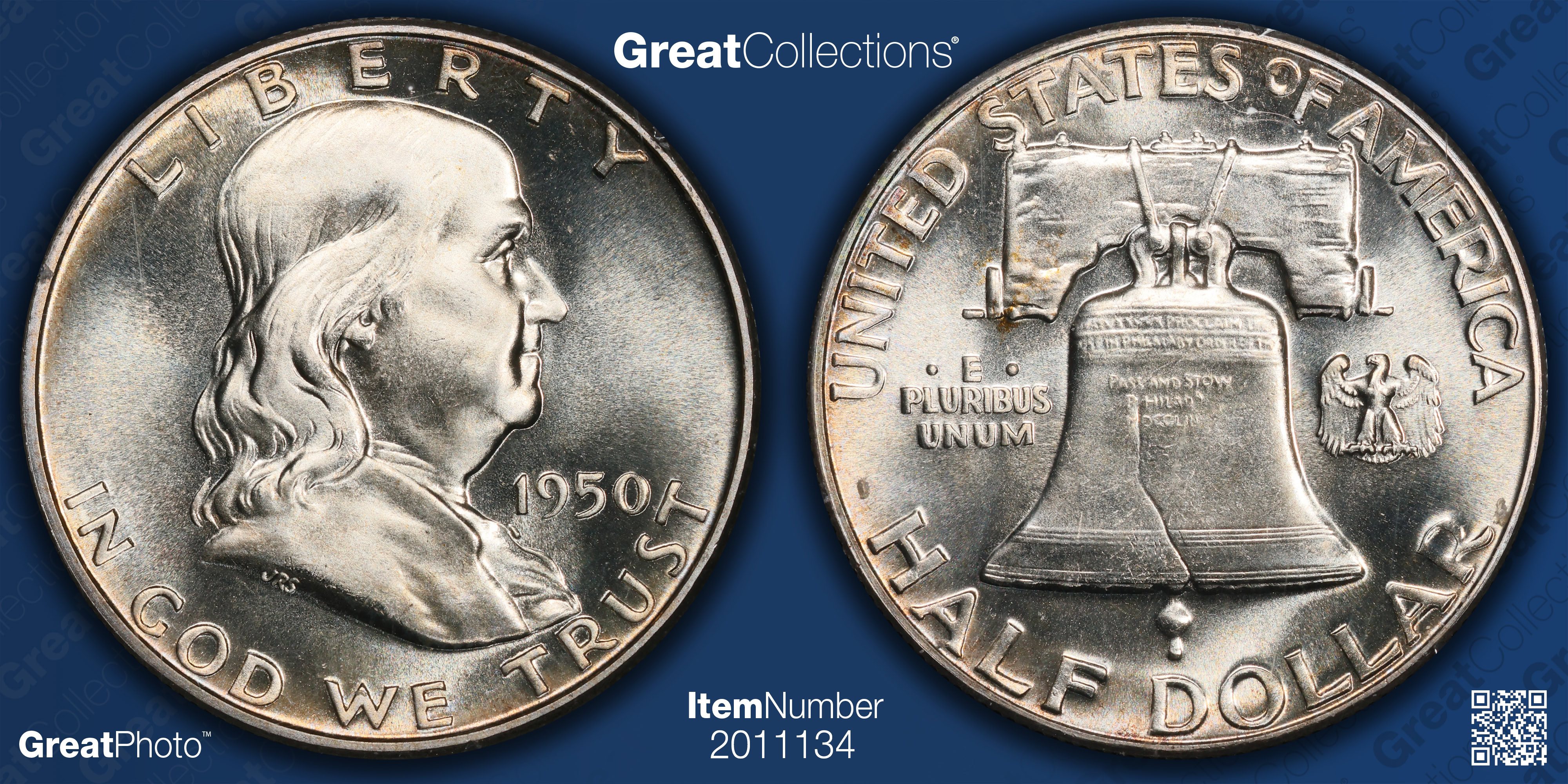 1950 Franklin Half Dollar PCGS Proof-66 OGH (1st Gen) (Item