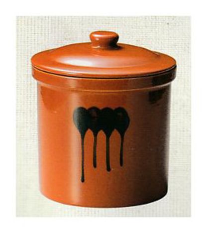 陶器 蓋付切立瓶（紅星窯）4号7.2リットル【寸胴がめ かめ 味噌 漬物