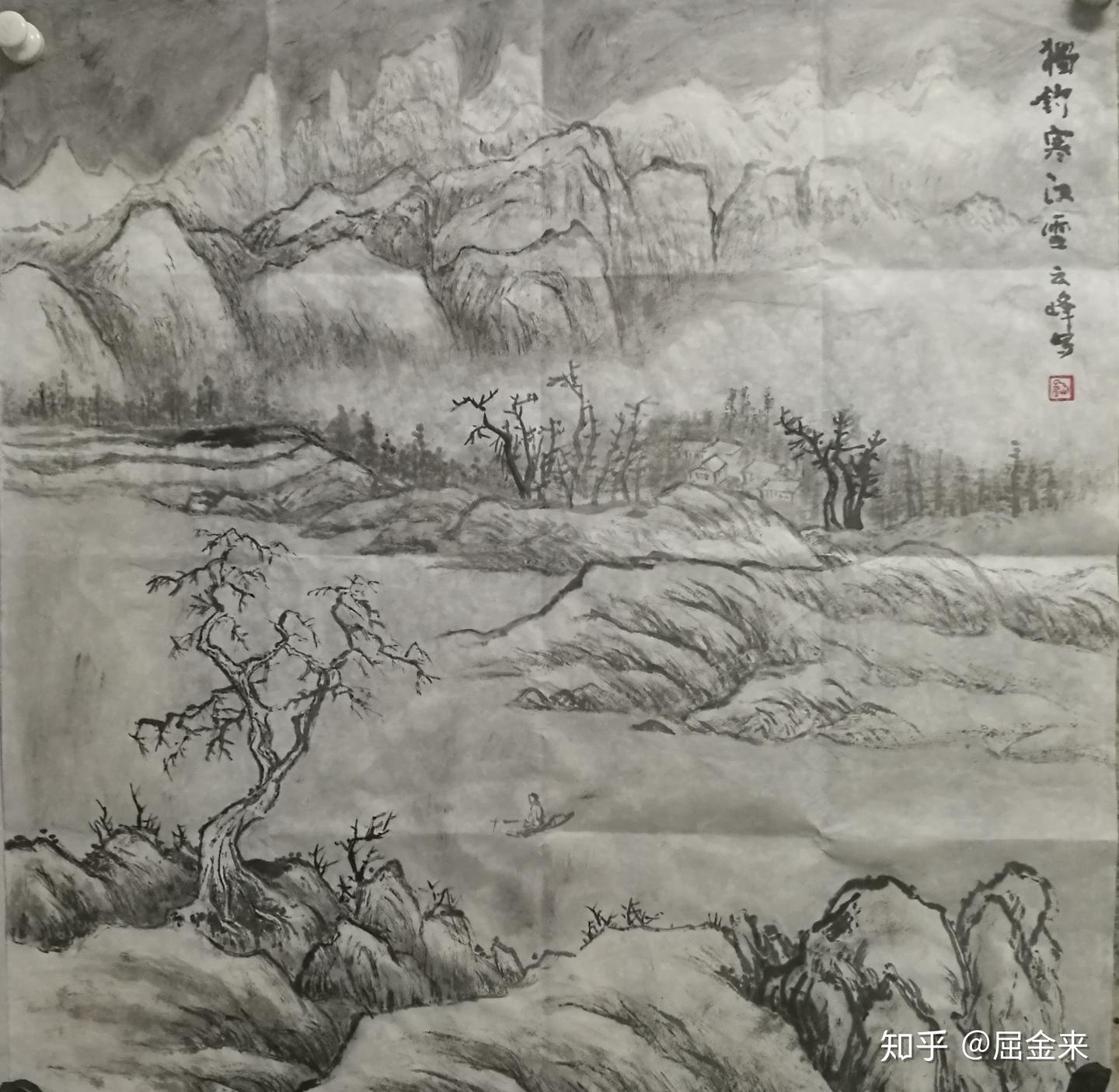 中国山水画作品：《独钓寒江雪》欣赏- 知乎