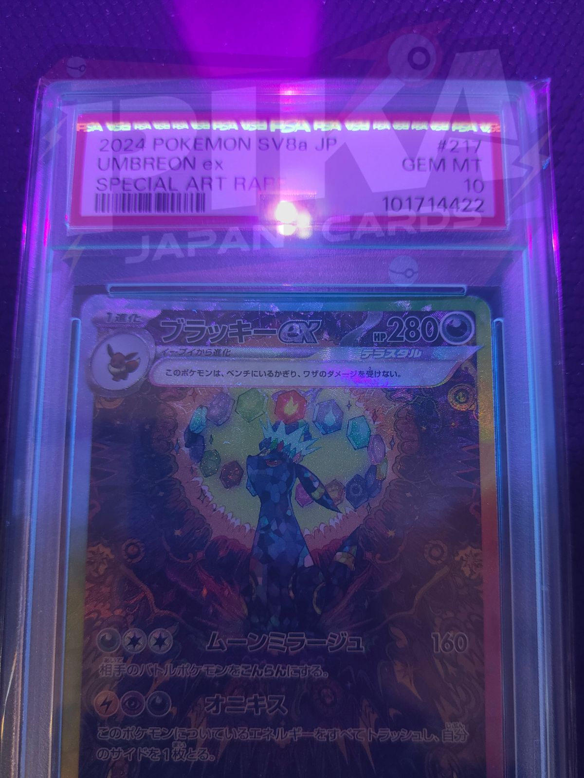 Pokémon card PSA 10 Umbreon ex SAR 217/187 Terastal Festival ex