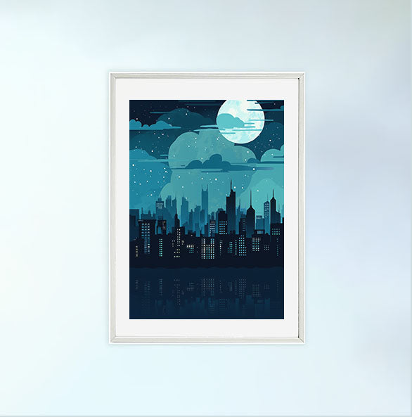 都市の夜景のアートポスター:urban_nightscape_8955 通販