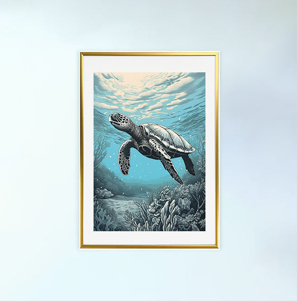 ウミガメのアートポスター:sea_turtle_5571 通販