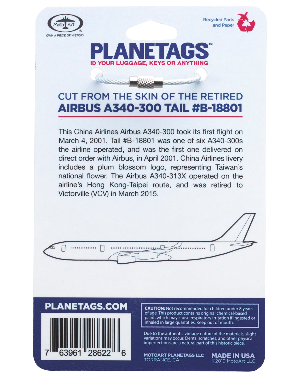 China Airlines A340-300 B-18801 – MotoArt PlaneTags