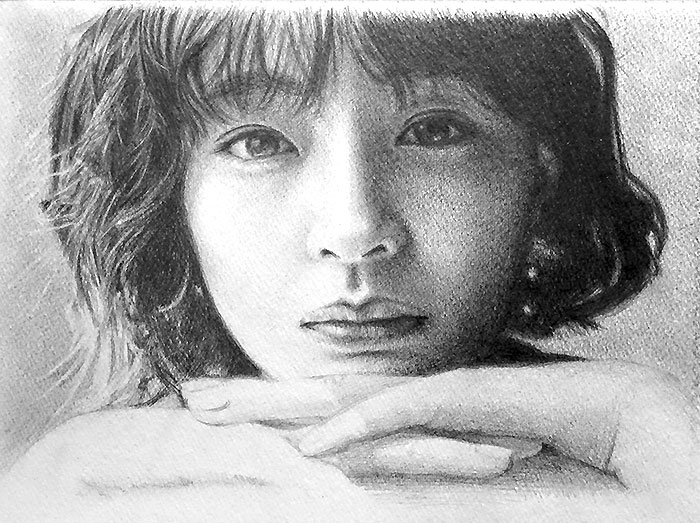 女性』人物の鉛筆画 A2相当 女性』人物の鉛筆画 A2相当 女性』人物の