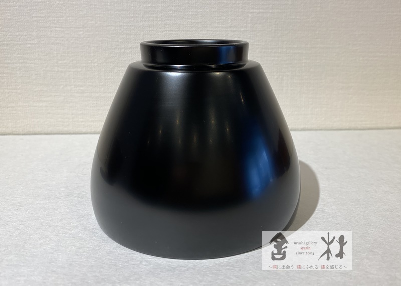 小林慎二作 つぼ椀 黒 9.5×4.8×8cm 330cc