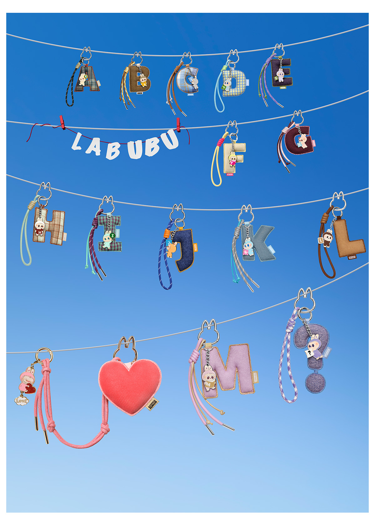 THE MONSTERS Pin for Love Series- Letter Pendant Blind Box (A-M