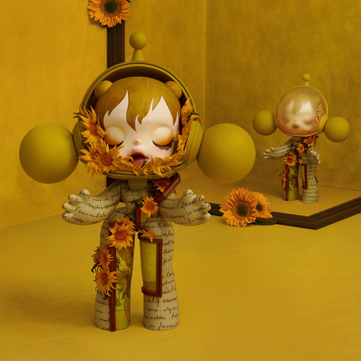 MEGA α SKULLPANDA 400% Van Gogh Museum ひまわり - POP MART (France)