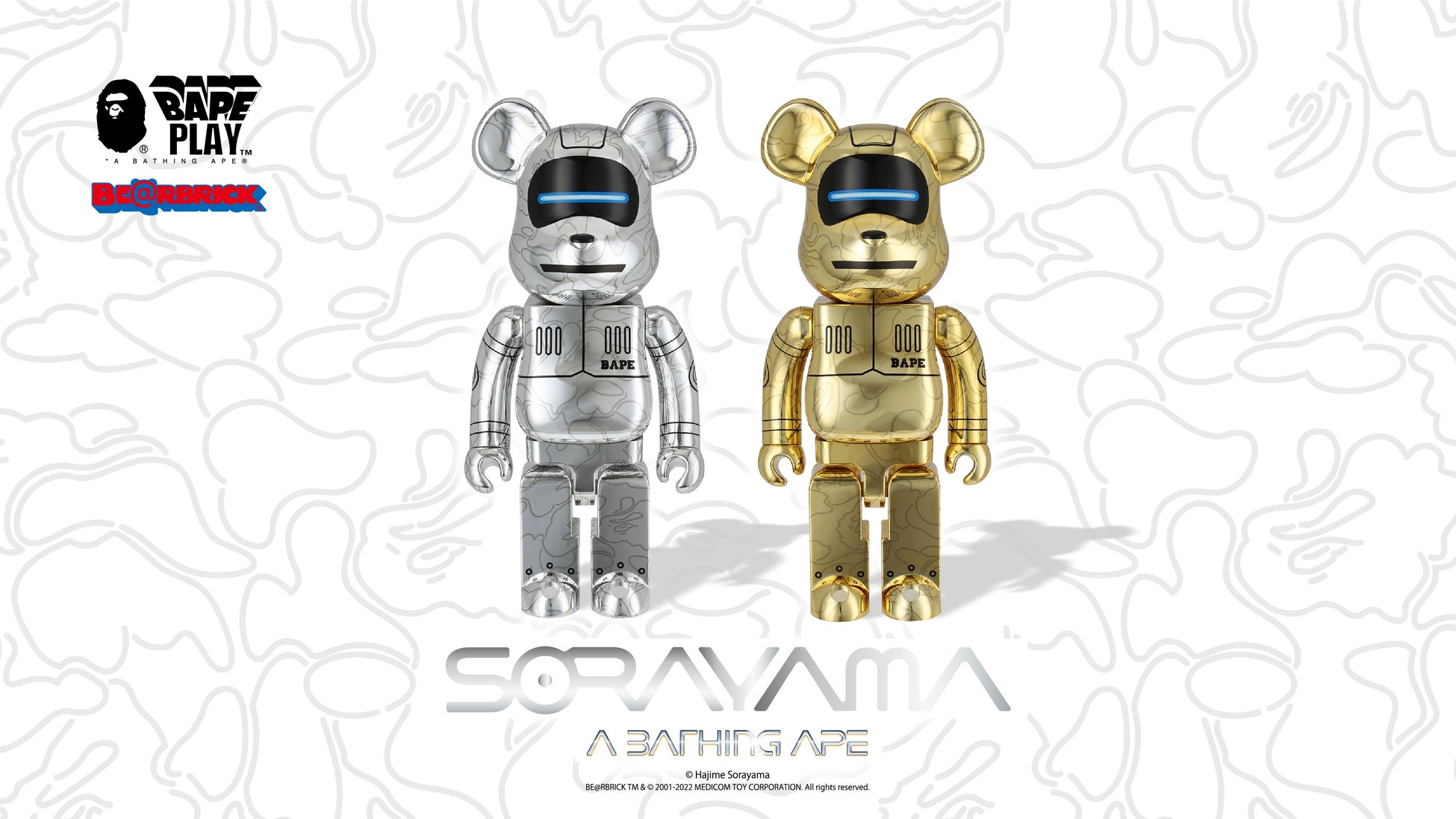 A BATHING APE® × HAJIME SORAYAMA BABY MILO® BE@RBRICK100% & 400