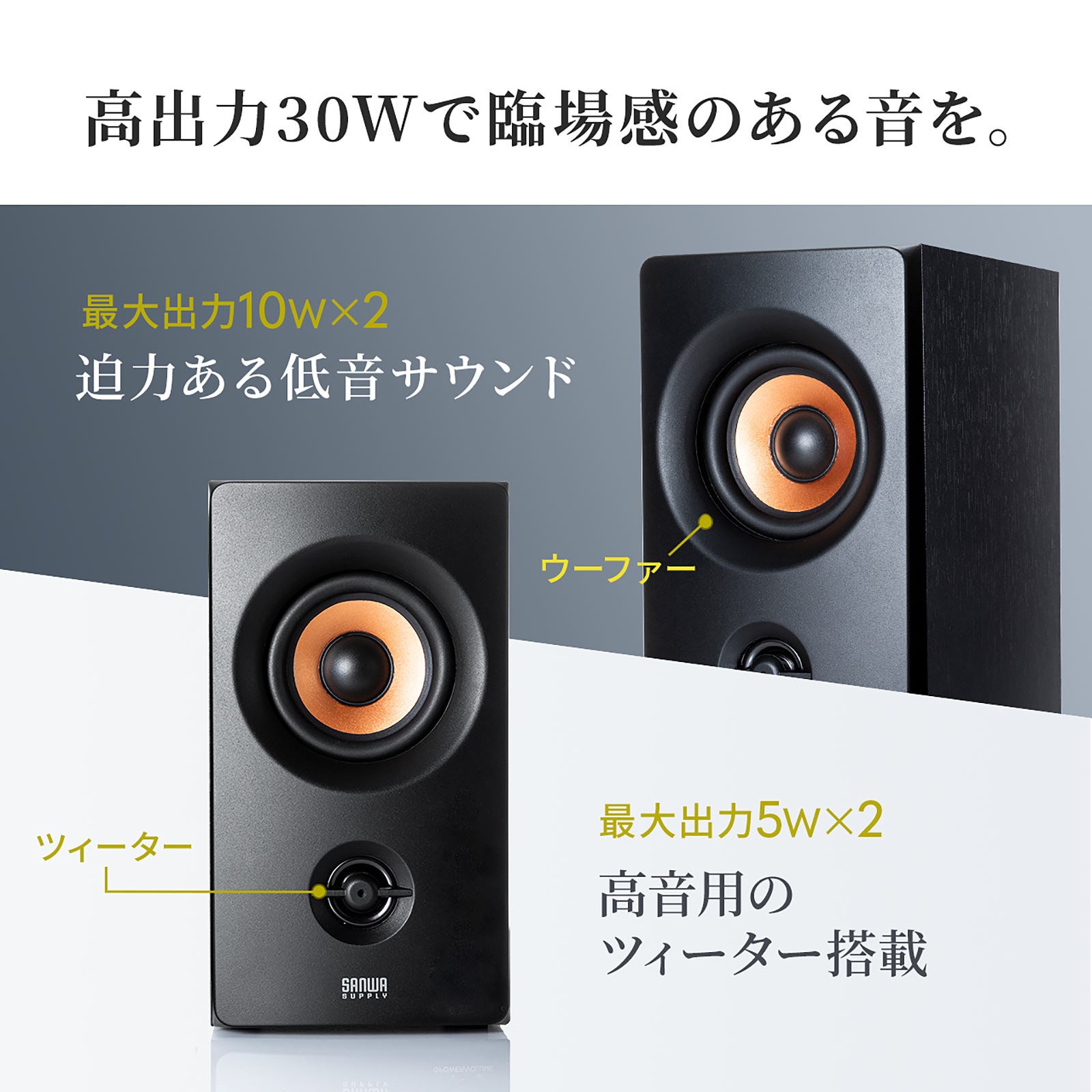 音楽や映画をより良い音で楽しめる、2WAYユニット構成のアンプ内蔵