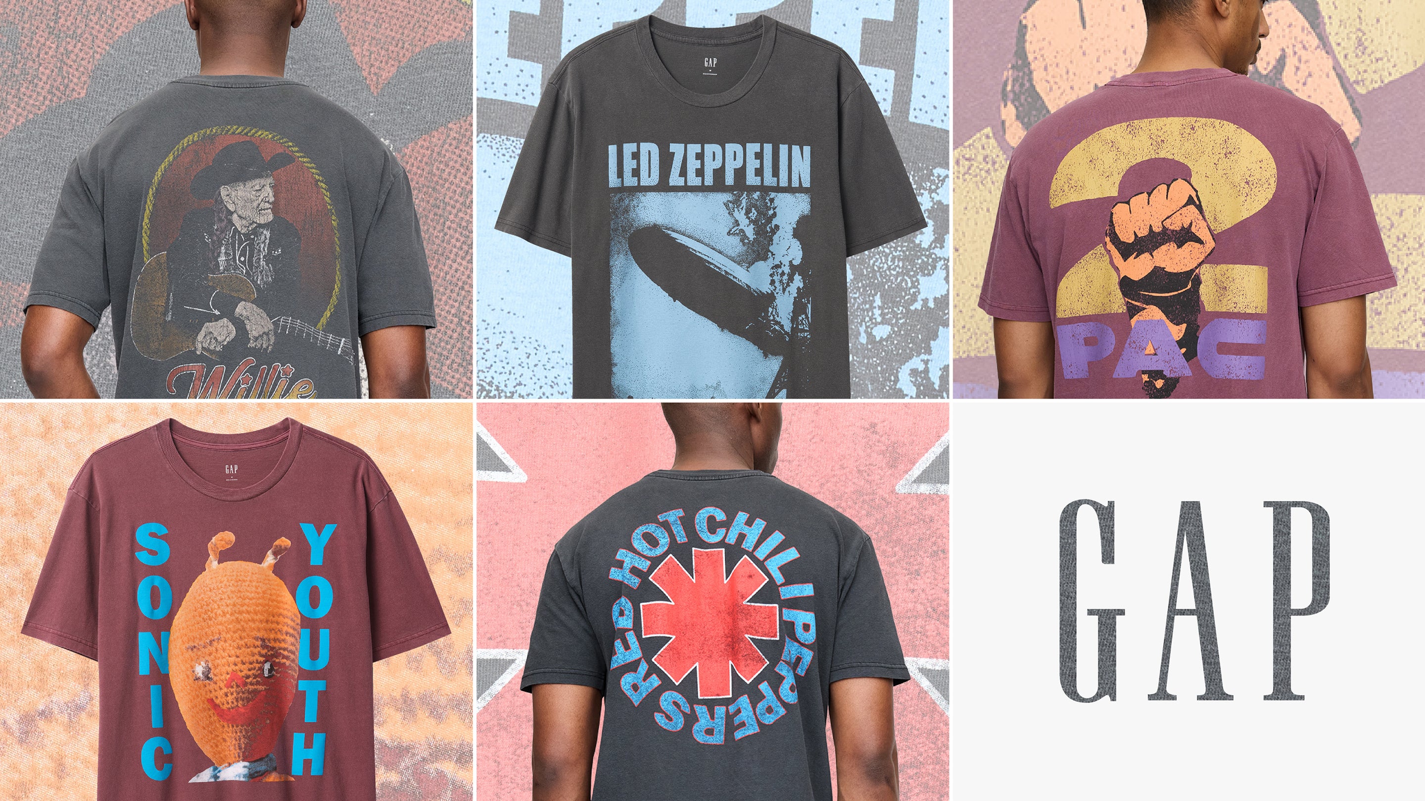 Gap、SPRING 2025より最新ミュージックTシャツを発表！2PAC、レッド