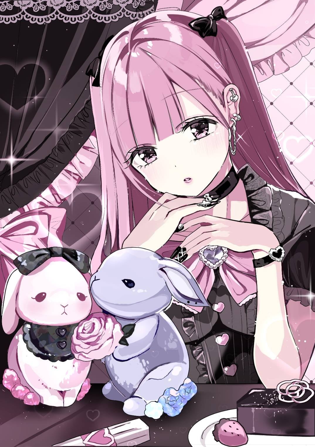 ペアでかわいいうさぎのお酒「Flower Rabbits Decanter（フラワー