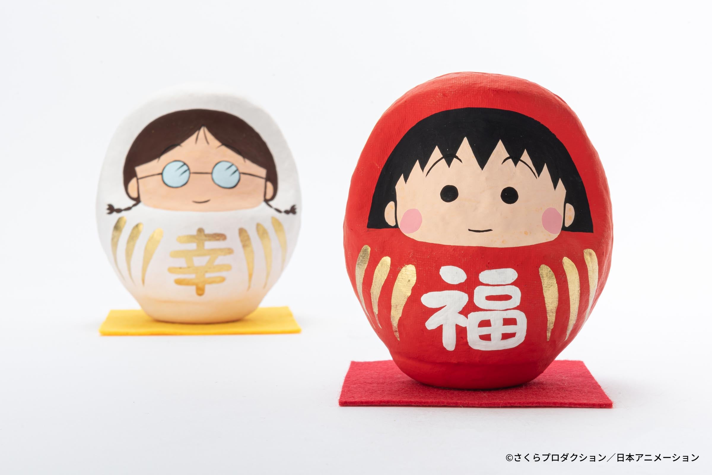 群馬県の伝統工芸「高崎だるま」より「ちびまる子ちゃん」の紅白だるま