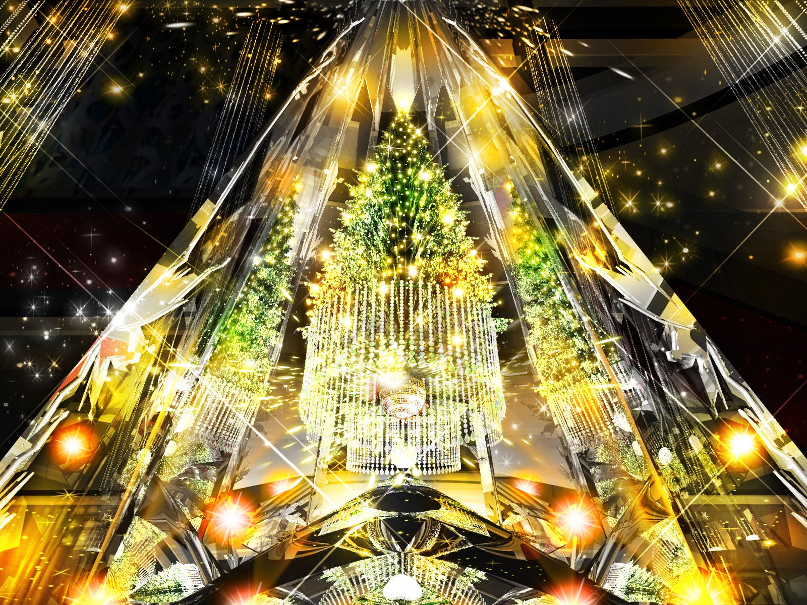幻想的な光を放つグランフロント大阪のクリスマス！高さ約10mのツリー