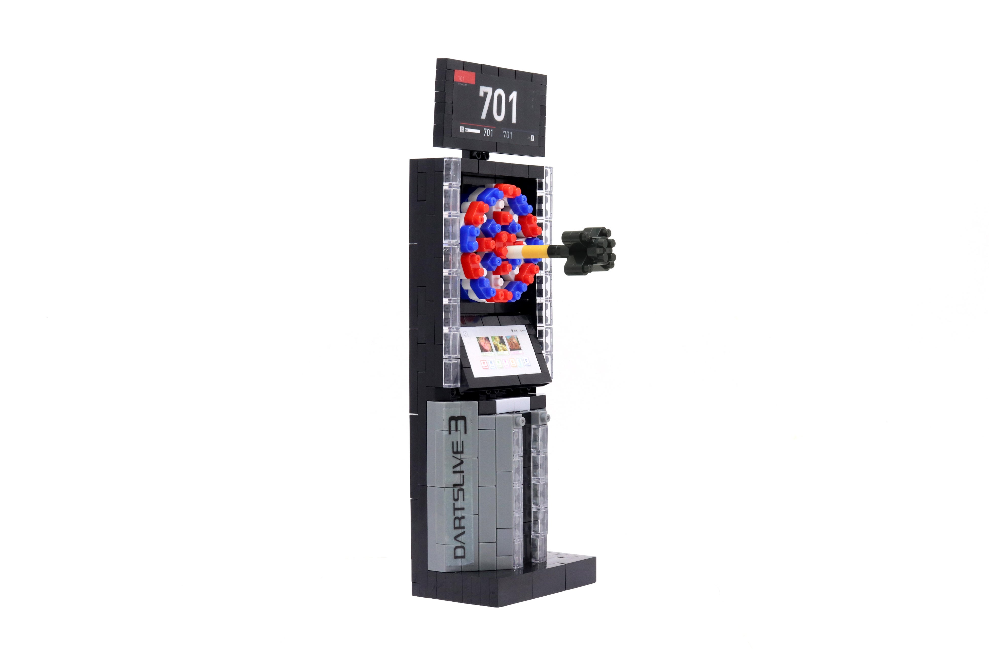 ダーツマシンの最新機種「ダーツライブ3」をナノブロック®で再現