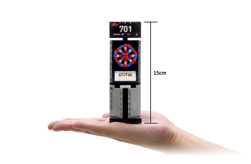 ダーツマシンの最新機種「ダーツライブ3」をナノブロック®で再現